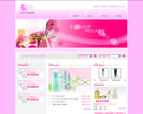 女性購物網站-版型設計